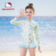 Hellokitty children's swimsuit female 2025 new medium and large children's one-piece long-sleeved sun protection quick-drying girl's swimsuit