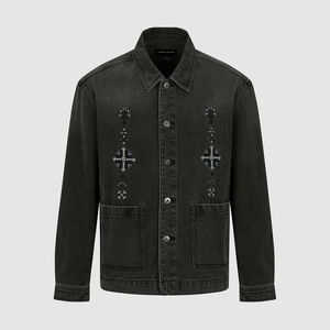 
UR Domestic 2026 Spring Men's Casual Contrast Color Embroidered Pocket Cotton Denim Jacket UML860018