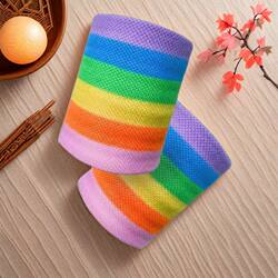 Rainbow Sports Wristbands for Men and Women, Adult Fitness Students, Basketball, Badminton, Volleyball, Sweat-Absorbing and Sweat-Wiping Wrist Protectors