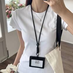 Fashionable Miu-Style Matching Id Card Holder with Neck Strap for Work Id, Access Card, Employee Badge, Campus Card, Meal Card