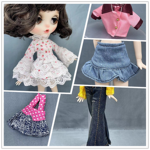 Blythe small cloth doll top pants, skirt OB24 jeans clothing