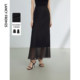 Langzi retro design straight high waist slim skirt for women 2024 summer new high-end temperament skirt
