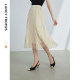 Langzi French pleated skirt temperament gauze skirt 2024 summer new high -waisted straight tube high -end skirt female
