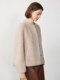 Langzi pure wool French high -level sense OL atmosphere round neck thick hair coat women's design sense winter new model
