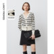 Langzi French retro striped wool sweater temperament Verithful repair long sleeve casual cardigan jacket jacket winter