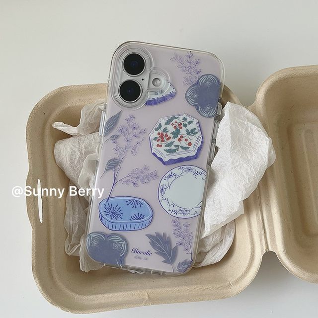 
Sunflower ins spring new Chinese style gentle and elegant purple branches and leaves plate box illustration suitable for Apple 17pro mobile phone case iphone16promax/15/14 protective cover anti-fall