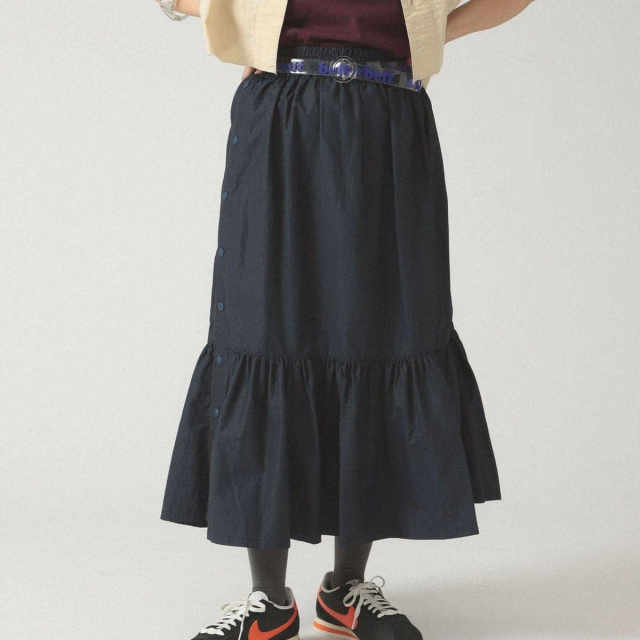 Hiyo BEAMS BOY sports skirt 25SS casual sports side button layered skirt