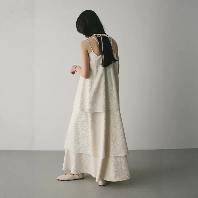 日代Herlipto Viera Pintuck Tiered Dress 25SS 细褶层叠连衣裙