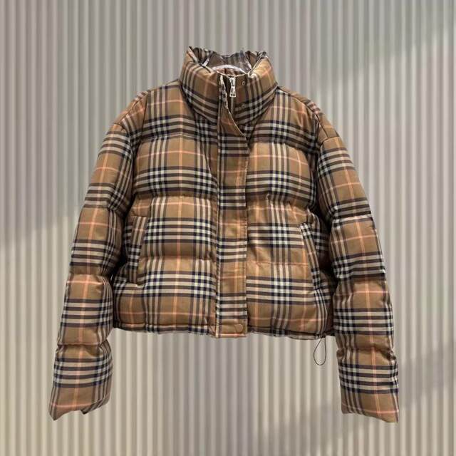 Design-sensual plaid short cotton jacket for women 2024 winter new small thickened bread jacket for cotton jacket