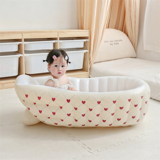 
2025 ins Korean style new portable folding children's indoor swimming pool baby bath tub baby bath tub