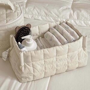 
Korean storage basket household living room snacks and groceries storage box desktop storage basket clothes storage handheld storage bag