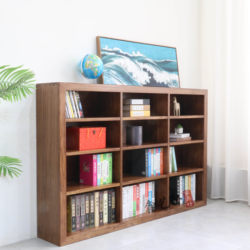 Economical Solid Wood Eco-Friendly Student Bookshelf, Multi-Layer Storage Rack for Room, Simple Grid Storage Cabinet, Floor-Standing Low Bookcase