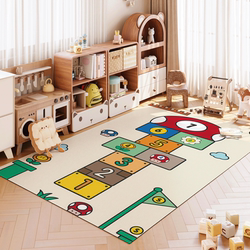 Cartoon Educational Children's Room Floor Mat, Washable Pvc Crawling Mat, Hopscotch Game Carpet, Bedroom Cooling Foot Mat