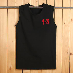 Tank top men's plus size new pure cotton men's basketball sweatshirt sleeveless T-shirt loose casual fitness sports cut sleeves