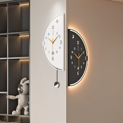 2025 New Modern Wall-Mounted Living Room Corner Double-Sided Clock Home Corner Clock Dining Room Silent Clock Wall Clock