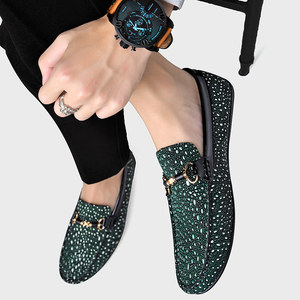 
New style genuine leather soft sole soft surface fashionable casual popular men's shoes all-match all-season slip-on beanie shoes lazy shoes