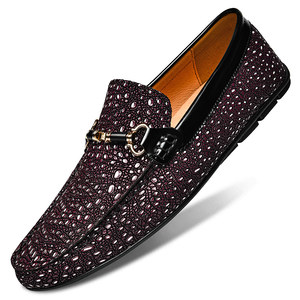 
2026 New Genuine Leather Soft Sole Soft Surface Casual Popular Men's Shoes Versatile for All Seasons Slip-On Beanie Shoes Lazy Shoes