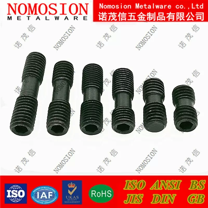 12.9 cấp độ CNC công cụ dao phay đĩa mặt trước và mặt sau lục giác áp tấm vít dụng cụ xoay thanh vít 2 đầu M8M10 ốc đầu dù