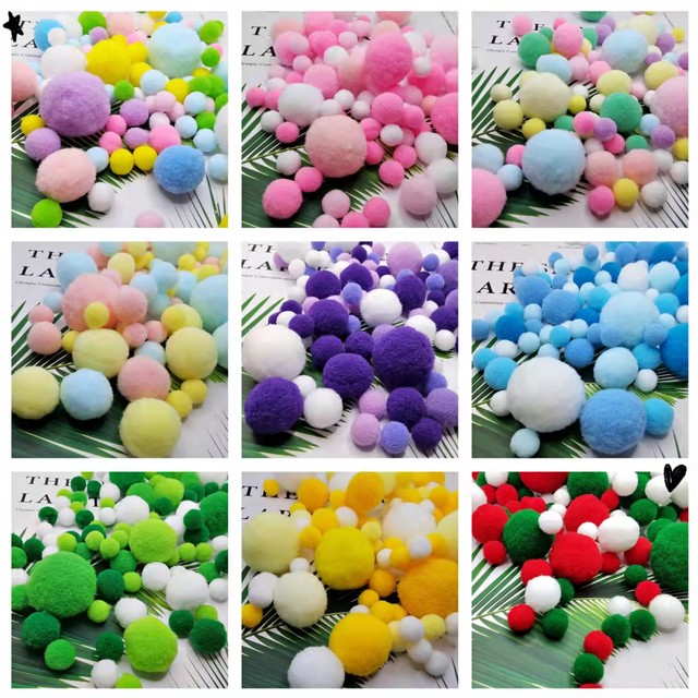 Gradient mixed color high -bullet hair ball DIY velvete creative handmade handmade fur balls kindergarten jewelry material
