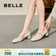 Belle women's shoes evening shoes genuine leather shallow mouth single shoes new high heels French Mary Jane shoes A7A2DCQ4