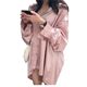 Spring and Autumn New Korean Loose Large Size BF Boyfriend Mid-Long Pajamas Comfortable Silk Gloss Satin Shirt Women