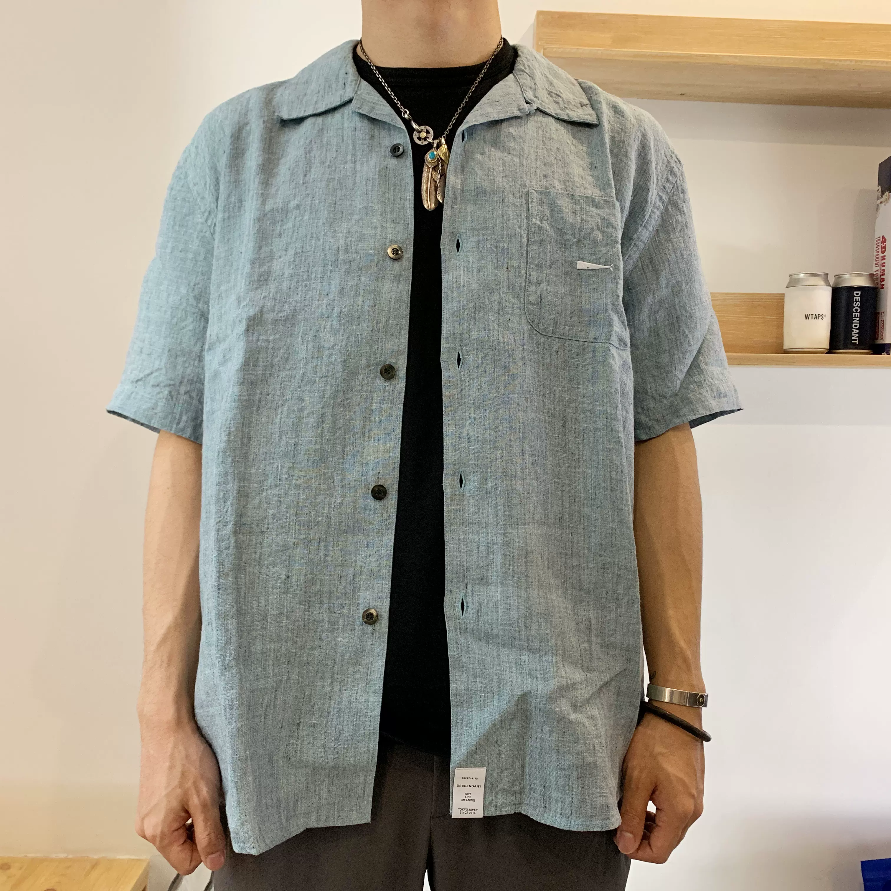 現貨特價DESCENDANT PIRE 03/LINEN SS SHIRT 18SS 短袖襯衫-Taobao