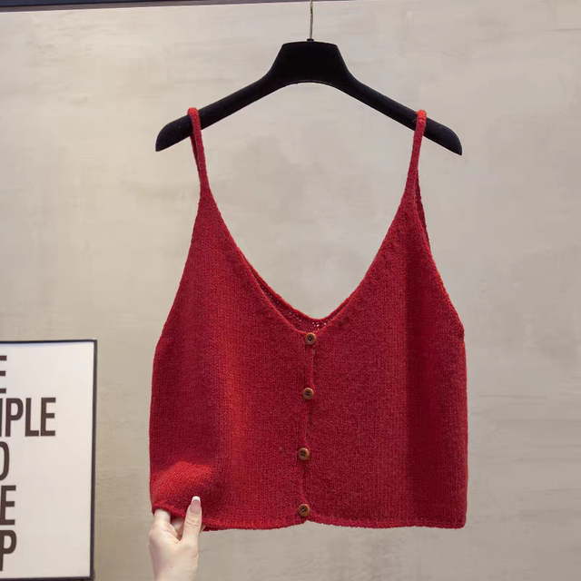 Cardigan vest vest vest vest women's suspender short spring and autumn new style outside horse clip layered sweater vest trendy