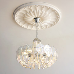 Designer French Cream-Style Living Room, Bedroom, Dining Room, Cloakroom, Showroom, Pearl Glass Crystal Chandelier