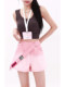 Large size pink dopamine side zipper denim shorts for women in summer sweet and spicy straight loose a-line wide-leg hot pants