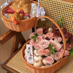 Postpartum Egg Basket, Handmade Rural Woven Basket for Flowers and Fruits, Imitation Rattan Basket for Postpartum Women, Flower Arrangement Picnic Basket