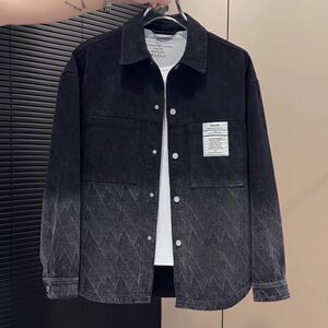 
Men's new casual lapel versatile denim jacket loose and slim American retro lapel shirt jacket