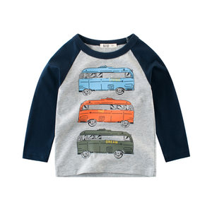 
2025 spring and autumn new children's clothing boys' long-sleeved T-shirts pure cotton color-blocked baby tops children's bottoming shirts trendy
