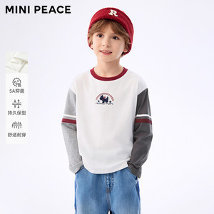 
[5A Antibacterial]MINIPEACE Peacebird Children's Clothing Boys Long Sleeve T-shirt Children's Top Ragsleeves Autumn Fashion