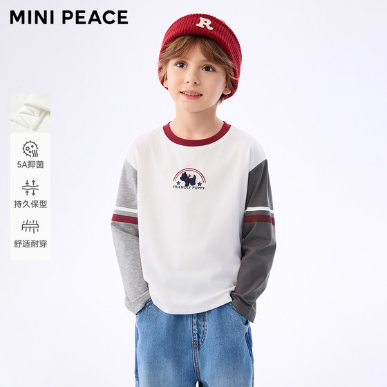 
[5A Antibacterial]MINIPEACE Peacebird Children's Clothing Boys Long Sleeve T-shirt Children's Top Ragsleeves Autumn Fashion