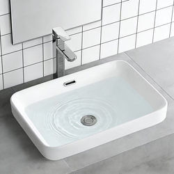 Taichung Semi-Embedded Ceramic Washbasin Square Countertop Basin Hotel Embedded Basin Washbasin Sink