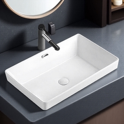 Deepened Semi-Embedded Washbasin for Home, Hotel, and Guesthouse Use, Ceramic Embedded Countertop Washbasin