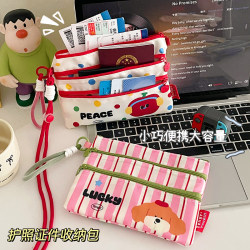 Document Storage Bag for Travel Abroad, Ticket, Passport, Id Card All-In-One Card Holder, Portable Large-Capacity Document Bag