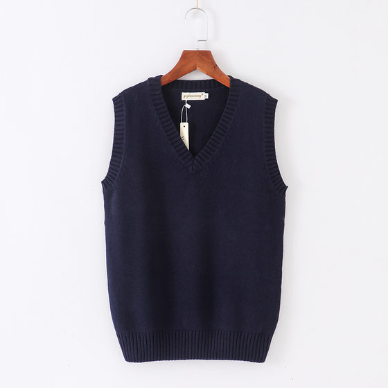 
Pure cotton thread sweater knitted vest vest V-neck pullover base shirt men and women knitted sweaters autumn and winter pullover