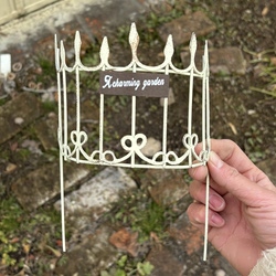 Curved Flower Arrangement Fence, Semi-Circular Fence Flower Arrangement, Japanese-Style Zakka Iron Flower Pot Decoration, Landscaping Ornament ins Insert