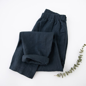 
2026 Summer New Loose Harem Carrot Pants Slim and Versatile Elastic Waist Casual Foot Pants Cotton and Linen Nine-Point Pants