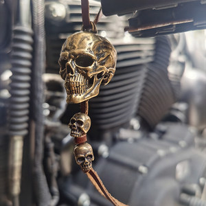 
Suitable for Harley Indian motorcycle bell load pendant bell exorcism bell brass golden wing skeleton eagle
