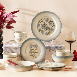 Dinner plate household tableware set exquisite and beautiful plate high-end light luxury housewarming creative new home gift box