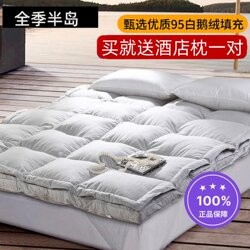 All-Season Peninsula Five-Star Hotel 95% White Goose down Soft Mattress Class a Double-Layer down Mattress Home Warm Pad Quilt