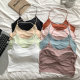 Black halter neck beautiful vest internet celebrity new suspender for women in summer wear for breast wrap and inner wear with breast pad tube top