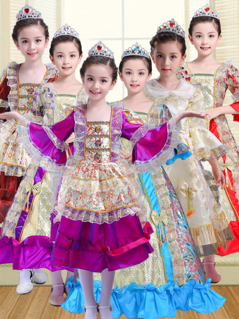 Children's Russian court traditional clothing European -style men's palace princess princess skirt performance dress stage drama
