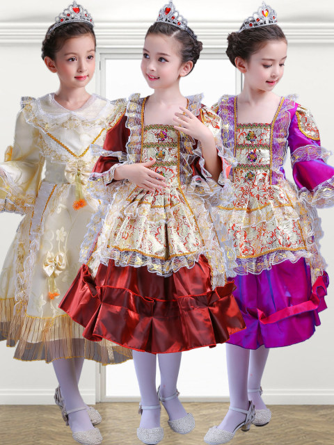 Children's Russian court traditional clothing European -style men's palace princess princess skirt performance dress stage drama
