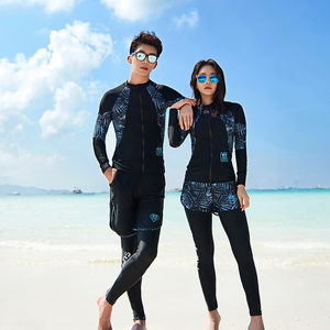 
Couple wetsuit split long-sleeved long pants swimsuit sun protection slimming swimming and snorkeling suit men and women quick-drying jellyfish suit