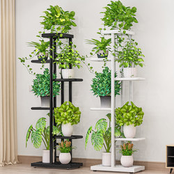 Flower Stand for Living Room, Floor-Standing Indoor Home Balcony Storage Rack, Multi-Layer Iron Art Green Plant Display Flower Pot Stand