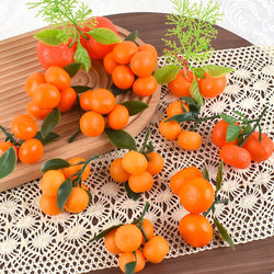 Simulated Orange String Model, Plastic Fake Fruit, Sugar Orange with Leaves, Orange Decorative Ornaments, Photo Props