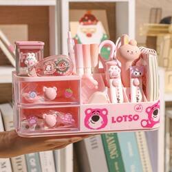 Desktop Storage Box for Stationery Organization, New Creative Drawer-Style High-Value Princess-Style Pen Holder, Storage Rack, Student Pen Holder